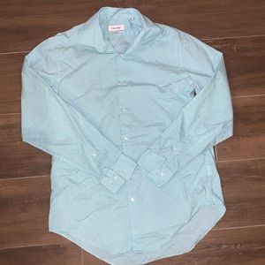 Calvin Klein Green And White Button Down